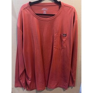 Genuine Dickies Long Sleeve Pocket Tee Mens 3XL Red Rust Excellent Performance